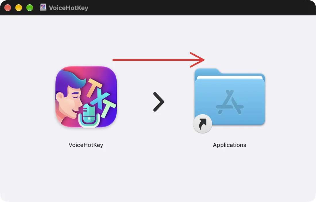 Перетягування VoiceHotKey на папку Applications